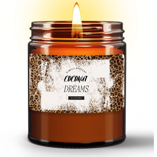 Natural Wax Candle in Amber Jar (9oz)